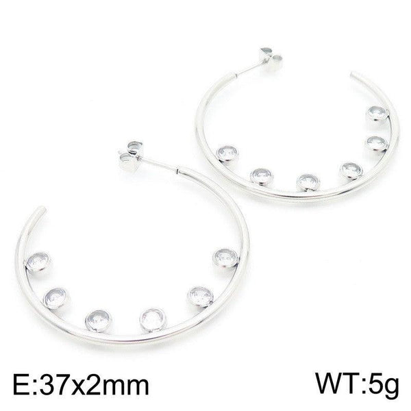 Kalen Stainless Steel CZ Stud Earrings Wholesale for Women - kalen