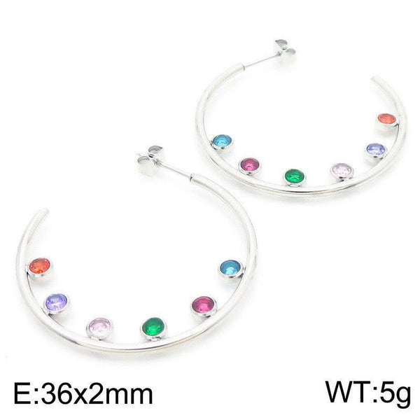 Kalen Stainless Steel CZ Stud Earrings Wholesale for Women - kalen