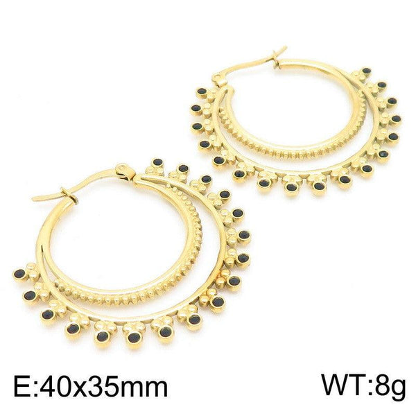 Kalen Stainless Steel Zircon Hoop Earrings Wholesale for Women - kalen