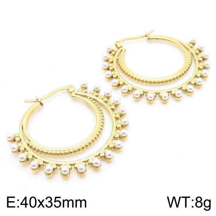 Kalen Stainless Steel Zircon Hoop Earrings Wholesale for Women - kalen