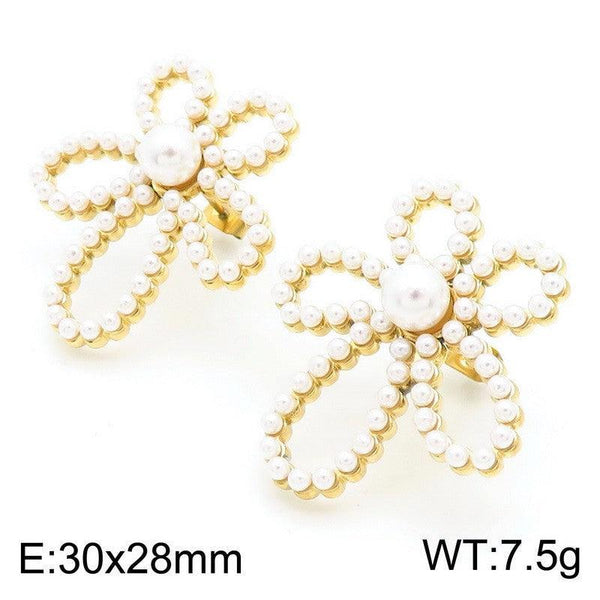 Kalen Stainless Steel Gold Plated Stud Earrings Wholesale for Women - kalen