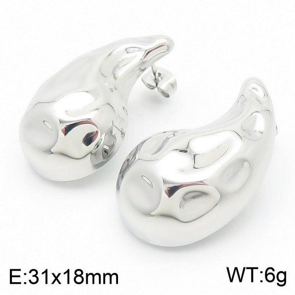 Kalen Stainless Steel Waterdrop Hollow Stud Earrings Wholesale for Women - kalen