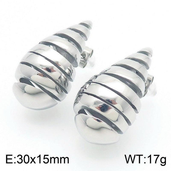 Kalen Stainless Steel Waterdrop Hollow Stud Earrings Wholesale for Women - kalen