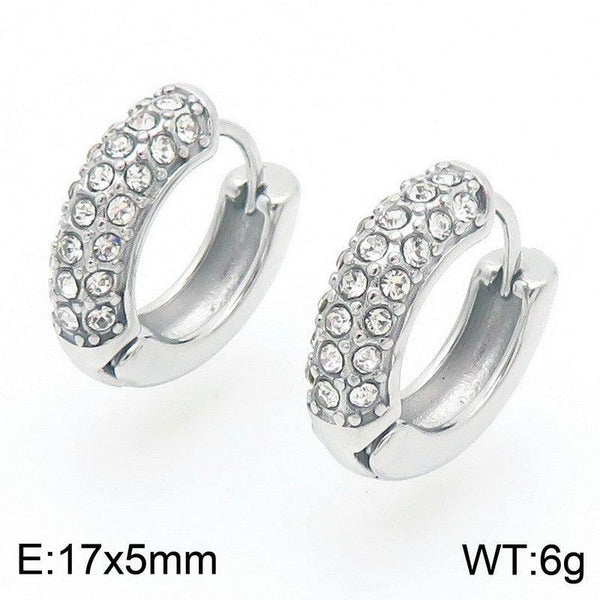 Kalen Stainless Steel Zircon Hollow Hoop Earrings Wholesale for Women - kalen