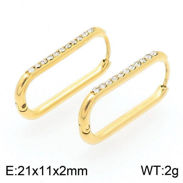 Kalen Stainless Steel Zircon Hoop Earrings Wholesale for Women - kalen