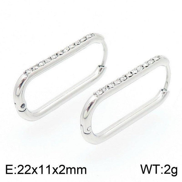 Kalen Stainless Steel Zircon Hoop Earrings Wholesale for Women - kalen