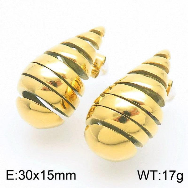 Kalen Stainless Steel Gold Plated Stud Earrings Wholesale for Women - kalen