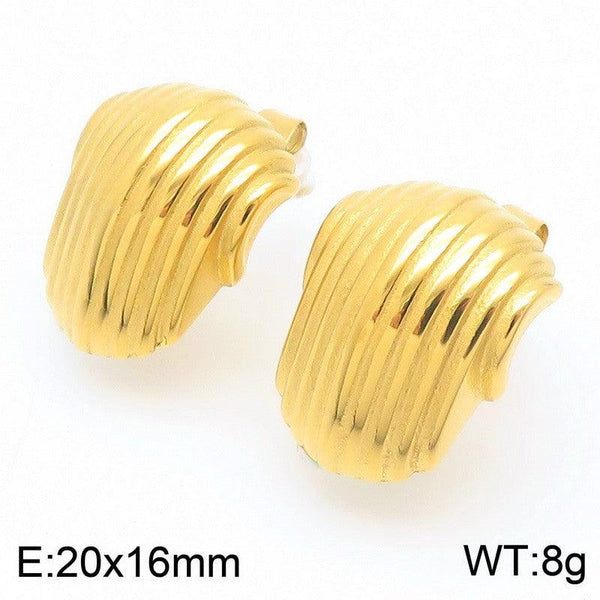 Kalen Stainless Steel Gold Plated Stud Earrings Wholesale for Women - kalen