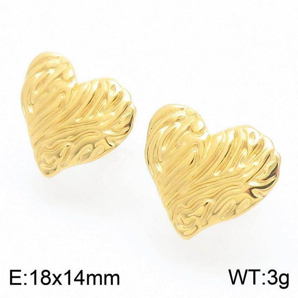 Kalen Stainless Steel Gold Plated Stud Earrings Wholesale for Women - kalen