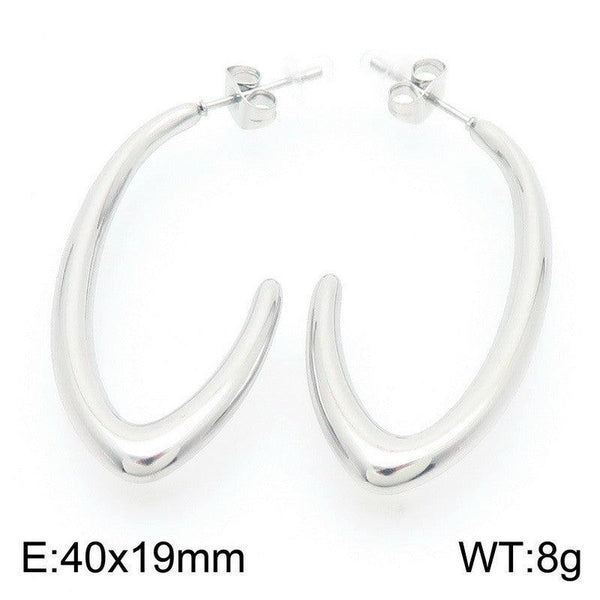 Kalen Stainless Steel C-shaped Stud Earrings Wholesale for Women - kalen