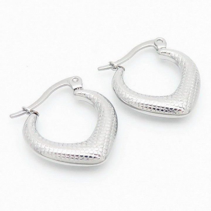 Kalen Stainless Steel Heart Hoop Earrings Wholesale for Women - kalen