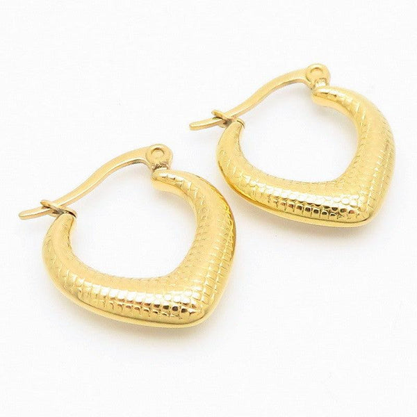 Kalen Stainless Steel Heart Hoop Earrings Wholesale for Women - kalen
