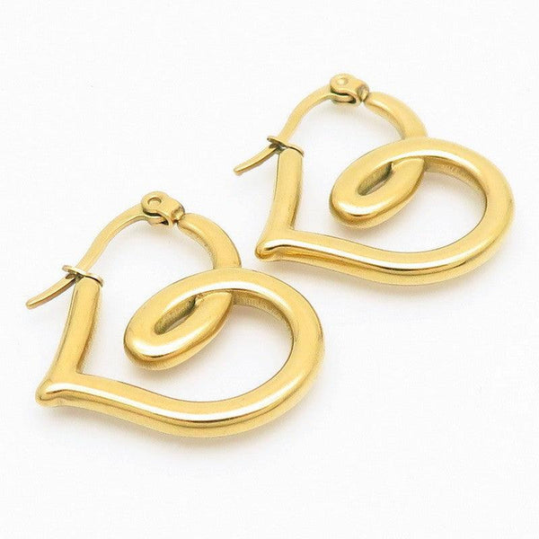 Kalen Stainless Steel Heart Hoop Earrings Wholesale for Women - kalen