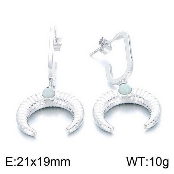 Kalen Stainless Steel Moon Drop Earrings Wholesale for Women - kalen