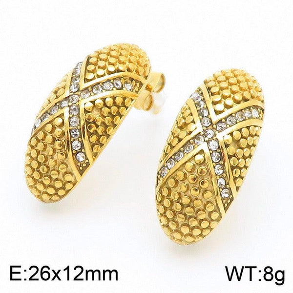 Kalen Stainless Steel Zircon Stud Earrings Wholesale for Women - kalen