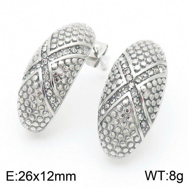 Kalen Stainless Steel Zircon Stud Earrings Wholesale for Women - kalen