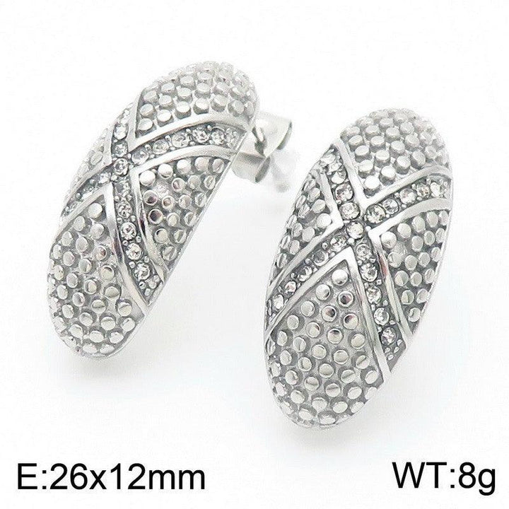 Kalen Stainless Steel Zircon Stud Earrings Wholesale for Women - kalen