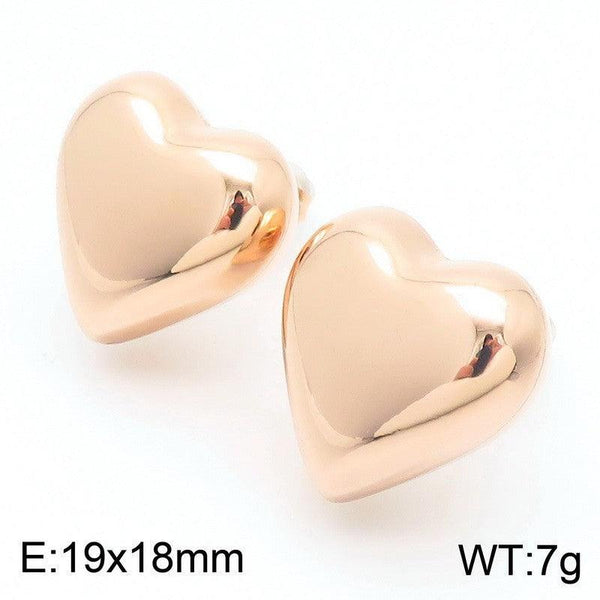 Kalen Stainless Steel Rose Gold Plated Crystal CZ Stud Earrings for Women - kalen