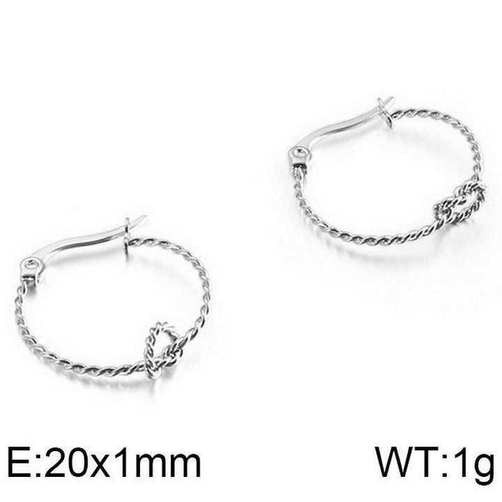 Kalen 20/30/40/50mm Stainless Steel Knot Hoop Earrings for Women - kalen