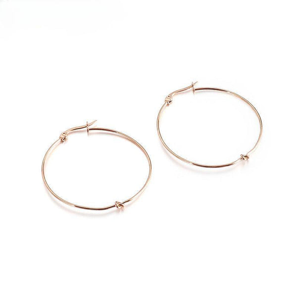 Kalen 20/30/40/50mm Stainless Steel Circle Knot Hoop Earrings for Women - kalen