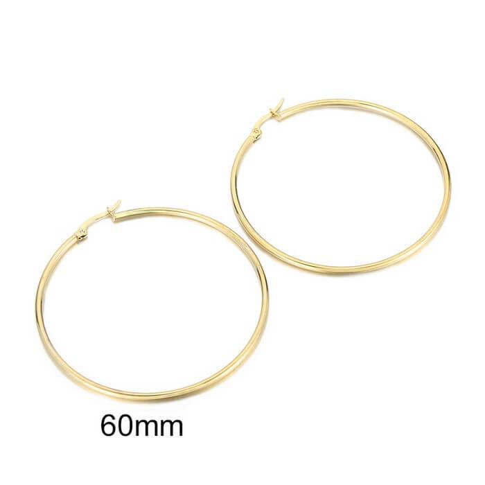 Kalen 12/15/20/25 30/40/50/60 70/80/90/100X2mm Wholesale Stainless Steel Circle Hoop Earrings for Women - kalen