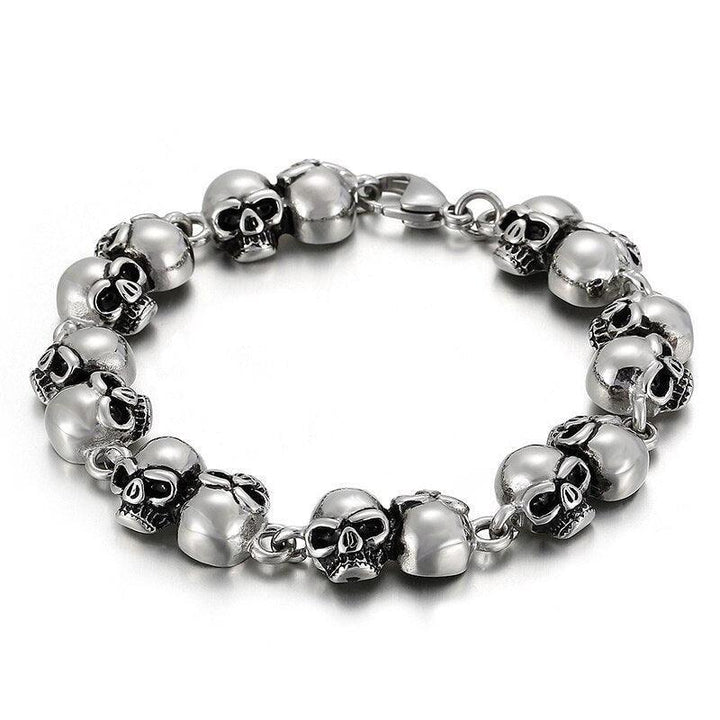 Kalen 12/13/16/17mm Gothic Skull Chain Bracelet for Men - kalen