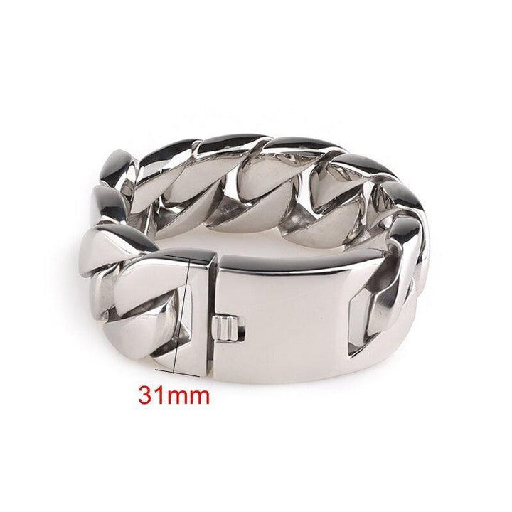 KALEN 17mm/20mm/24mm/32mm Stainless Steel Heavy Chunky Link Chain Bracelet for Men - kalen