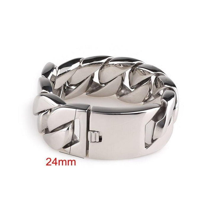 KALEN 17mm/20mm/24mm/32mm Stainless Steel Heavy Chunky Link Chain Bracelet for Men - kalen