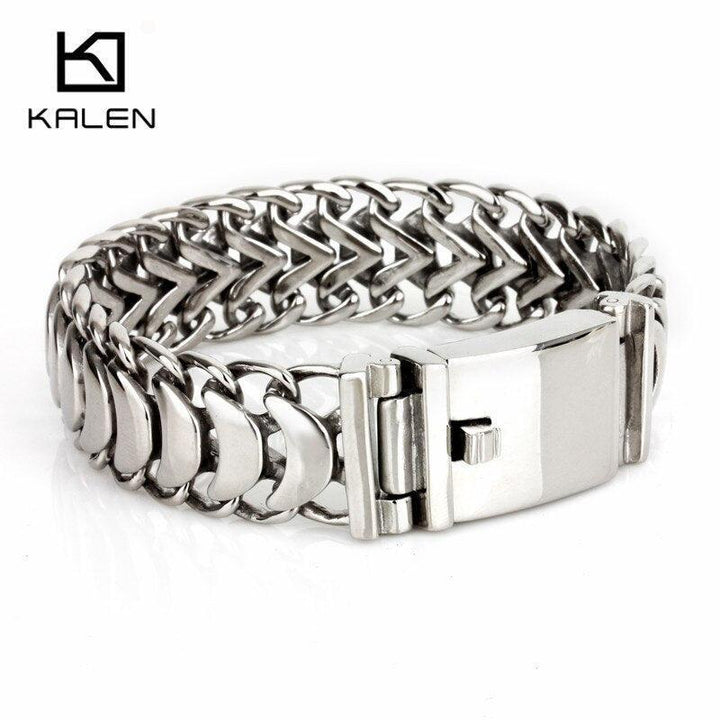 Kalen 19mm Stainless Steel Link Chain Bracelets for Men - kalen