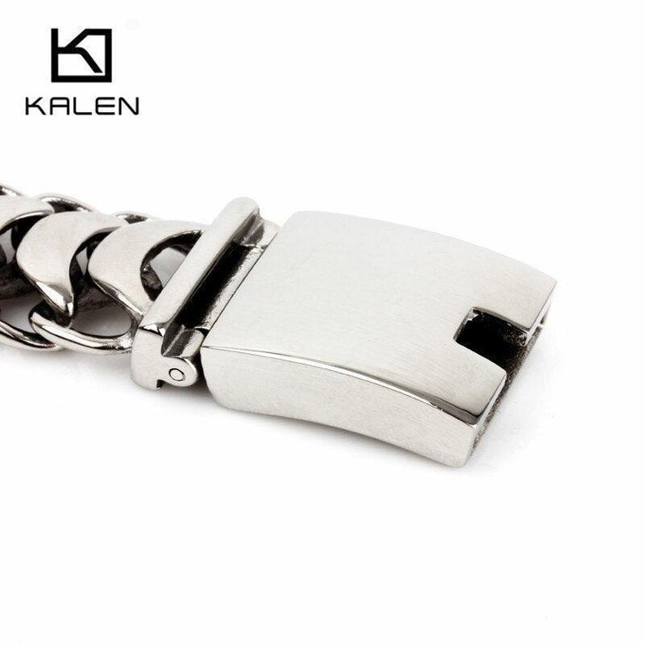 Kalen 19mm Stainless Steel Link Chain Bracelets for Men - kalen