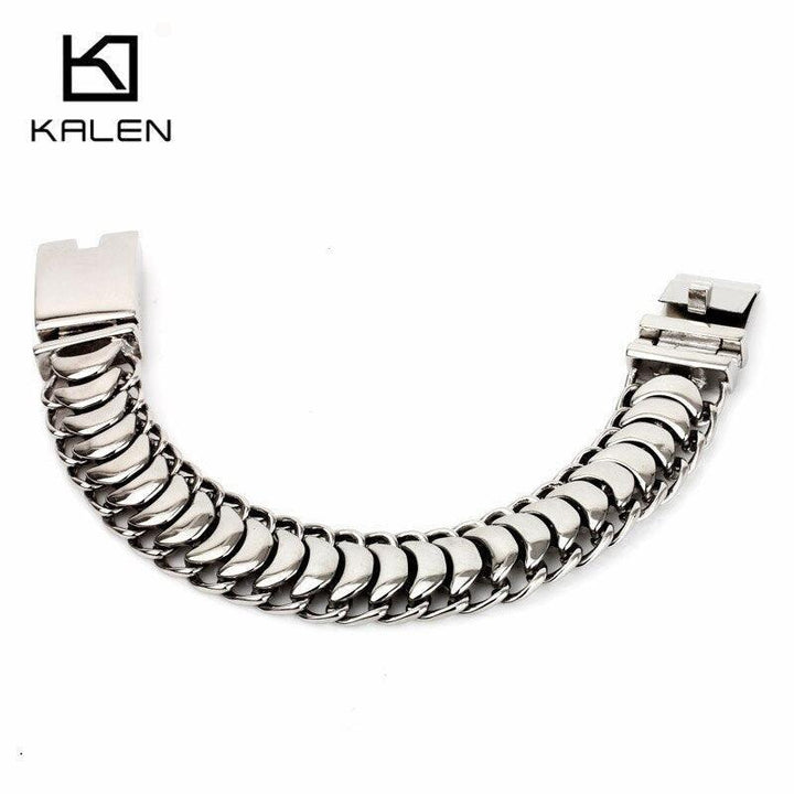 Kalen 19mm Stainless Steel Link Chain Bracelets for Men - kalen