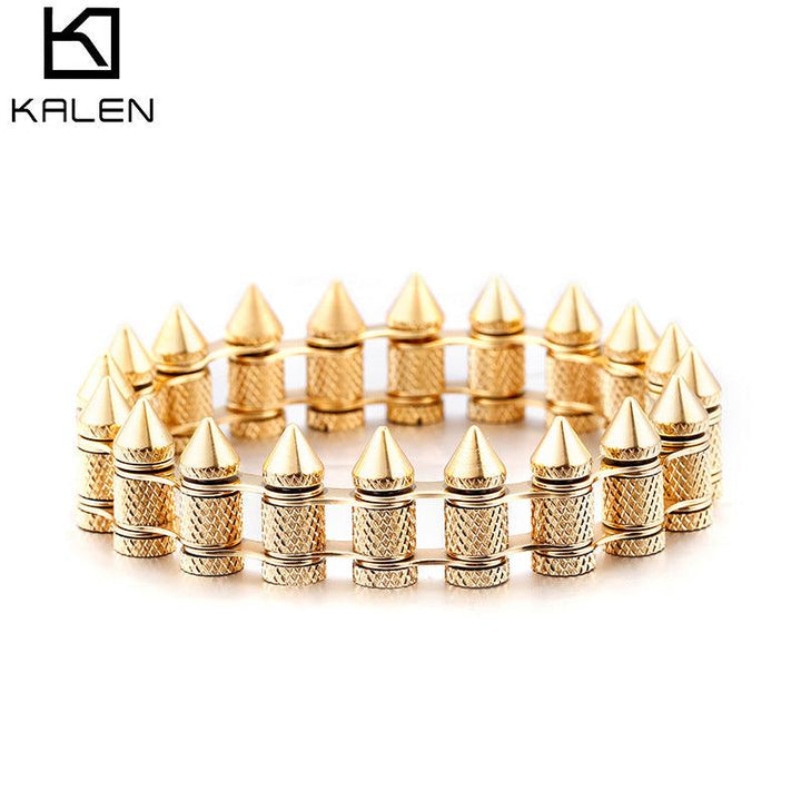 Kalen 20mm Biker Stainless Steel Bicycle Chain Bullet Bracelet for Men - kalen