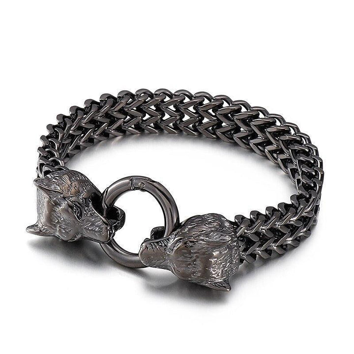 KALEN 8/12mm Viking Link Chain Wolf Animal Charm Bracelet for Men - kalen