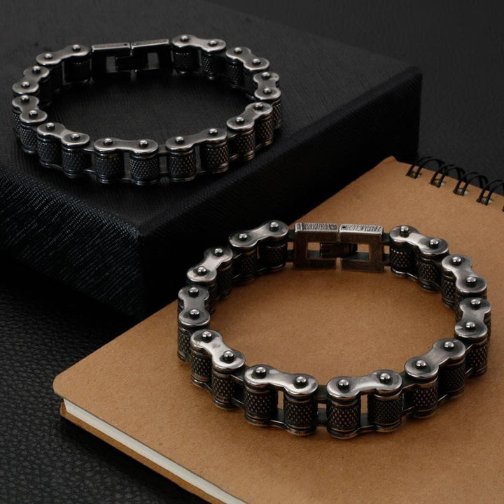 Kalen Biker 11/13mm Brushed Bicycle Chain Bracelet for Men - kalen