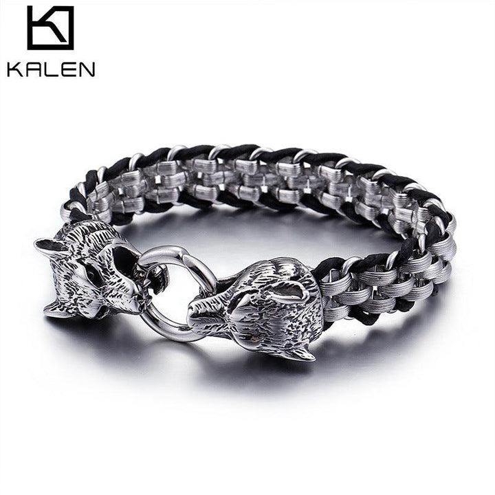 KALEN Punk 13mm Animal Lion Charm Bracelets for Men - kalen