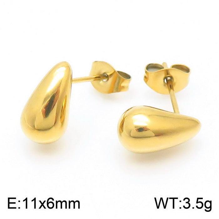 Stainless Steel Waterdrop Hollow Chunky Stud Earrings For Women - kalen